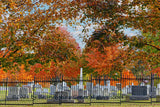 An original art print of A Fall View of Evergreen Cemetery in Gettysburg