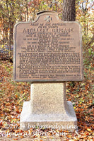 art print of Army of Potomac 5th Corps Artillery Brigade Captain Augustus Martin tablet on Gettysburg battlefield