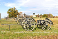 art print of artillery wagons at High Water Mark in Gettysburg National Park