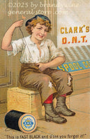 art print of Clark's ONT fast black Threads from an antique ad