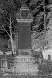 Confederate Dead monument in Burwell Cemetery finished in infrared black and white art print