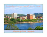 premium poster of downtown Wheeling WV as seen from Wheeling Island