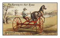 art print of The Favorite horse pulled Hay Rake from an antique ad