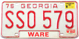 Vintage 1982 Georgia car license plate grading very good plus Ware county