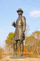 art print of General Warren Kimble statue in the Gettysburg battlefield on Little Round Top