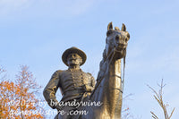 art print of close up of General Sedgwick torso and Handsome Joe's head on Gettysburg battlefield