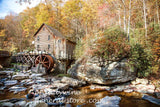 art print of Glade Creek grist mall autumn in WV