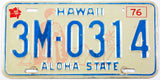 1976 Hawaii car license plate with Diamond Head base grading very good plus