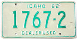 1982 Idaho dealer license plate in very good plus condition