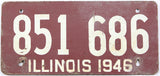 1946 Illinois fiberboard car license plate grading very good minus