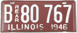 1946 Illinois truck license plate grading very good wtih bottom edge rolled under