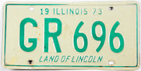 1973 Illinois license plate grading very good minus