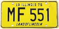 1975 Illinois license plate grading very good plus with light bends