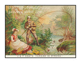 art print of J and P Coats thread antique ad with fisherman