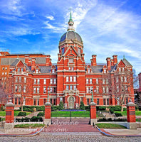 art print of original johns hopkins hospital building in Baltimore Md