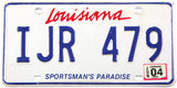 2004 Louisiana car license plate grading very good plus