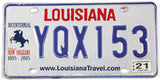 2021 Louisiana Battle of New Orleans car license plate grading very good plus