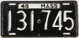 antique 1949 Massachusetts car license plate grading very good