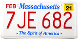 2021 Massachusetts car license plate grading excellent