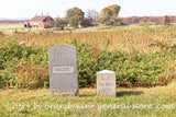 art print of 20th MA right, MI 7th left flank markers in Gettysburg