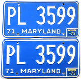 1975 Maryland License Plates