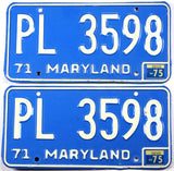 1975 Maryland License Plates