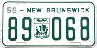 1956 New Brunswick Canada car license plate grading unused excellent plus with original mailing envelope