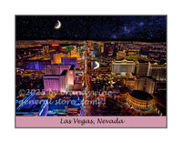 premium poster of Las Vegas at night showing the many lights