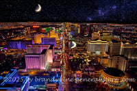 art print of Las Vegas at night showing the many lights