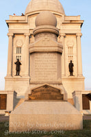 art print of Hexamer's Battery A 1st NJ Artillery monument at sunset in Gettysburg National Park