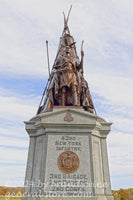 art print of 42nd NY infantry with Native American monument in Gettysburg