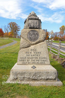 art print of New York 93rd Infantry Headquarters Guard monument in Gettysburg national military park