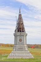 art print of Tammany Regiment 42nd NY infantry monument with Native American in Gettysburg