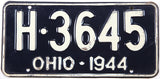 antique WWII 1944 Ohio license plate grading very good plus with bends