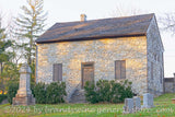 Old Chapel with a few spots of the warm setting sun on the stones art print