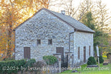 art print of sun setting over the roof of Old Chapel in Millwood VA