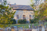 art print of old chapel with tombstones from Burwell cemetery in Millwood VA