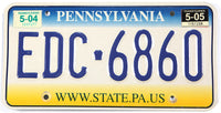 2005 Pennsylvania car license plate grading excellent minus