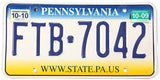 2010 Pennsylvania car license plate grading very good plus