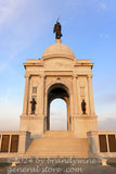 art print of Pennsylvania monument entrance at sunset in Gettysburg National Military Park