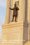 art print of Pennsylvania Monument Lincoln and plaque in Gettysburg National Military Park