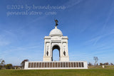 art print of Pennsylvania monument right side in sunshine in Gettysburg National Military Park