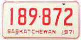 1971 Saskatchewan Canada car license plate grading very good