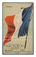 an art print of antique ad with French Flag for Standard Fiber Ware