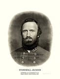 Stonewall Jackson portrait made from photo taken in real life