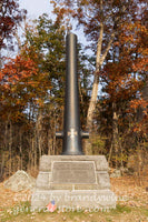 art print of headquarters marker 5th Corps Major General George Sykes on Gettysburg battlefield