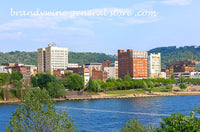 art print of downtown Wheeling WV taken from Wheeling island