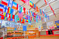 art print of interior view of Mountainlair student hangout at WVU