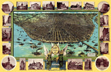 1896 Bird's Eye View of St. Louis MO Art Print