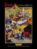 1912 Ford Model T Automobile ad showing versatility of vehicle art print